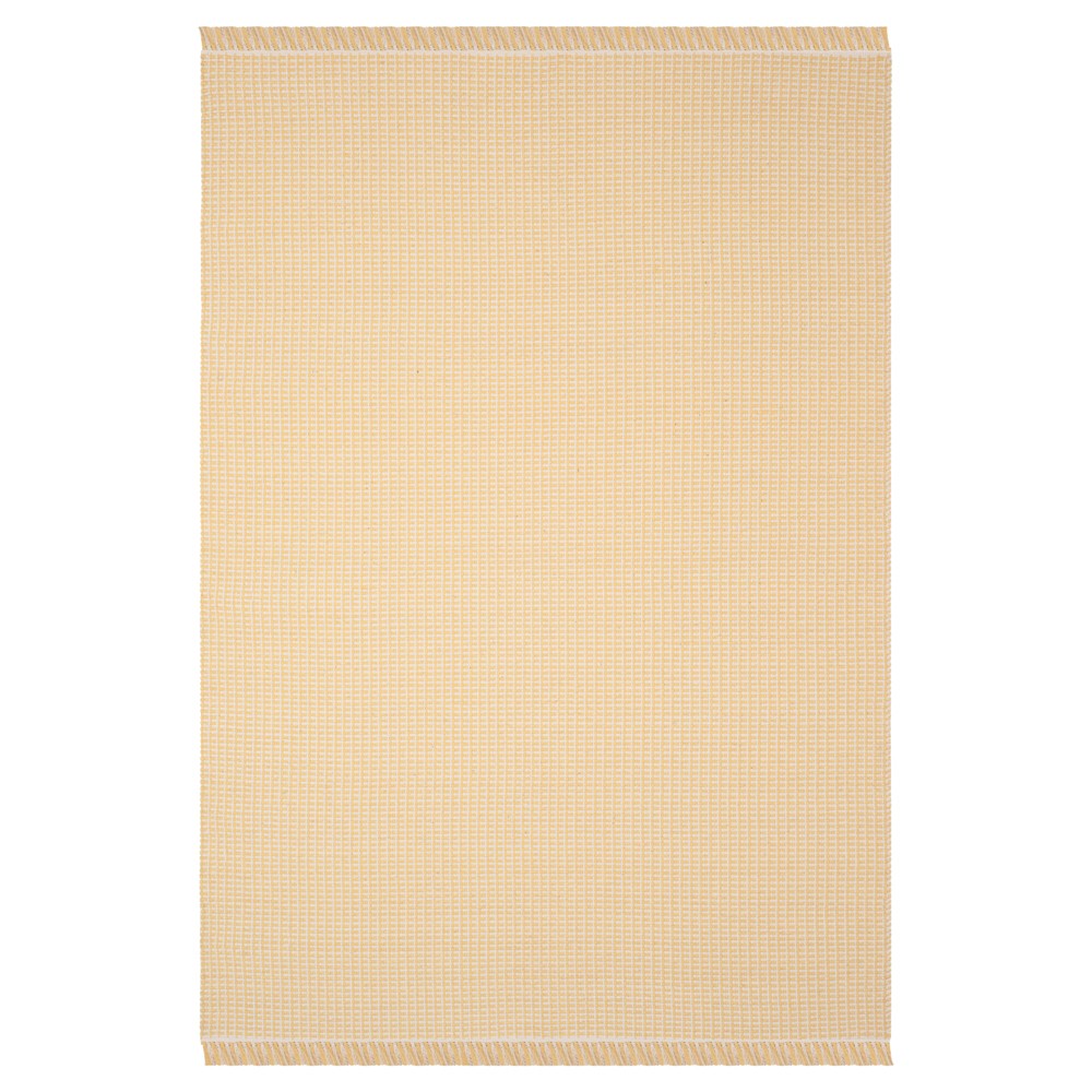 Ivory/Yellow Stripe Flatweave Woven Area Rug 4'x6' - Safavieh