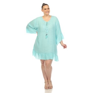 PS Sheer Embroidered Knee Length Cover Up Dress - White Mark - 1 of 4