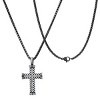 Steeltime 24" Men's two tone stainless steel braided cross pendant with simulated diamonds - 2 of 4