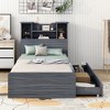 Twin Size Storage Platform Bed Frame with 4 Open Shelves and 2 Drawers - 4 of 4