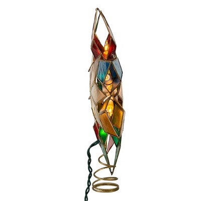 Multicolor Capiz Shell and Brass Stellular Christmas Tree Topper