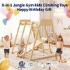 Indoor Playground 8-in-1 Jungle Gym, Wooden Climber Playset with Slide, Swing, Monkey Bars, Climbing Net, Kids Christmas Gift, Natural - 3 of 4