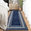 Modern 2'x6' Washable Area Rugs  Geometric Rugs for Living Room Bedroom Boys,Ultra Thin Non Slip Modern Large Accent Carpet Blue - 2 of 4