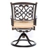 2pk Metal Patio Dining Swivel Chairs - Brown - WELLFOR - 4 of 4