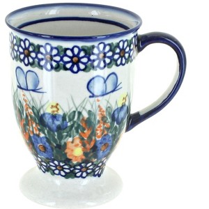 Blue Rose Polish Pottery 14C WR Unikat Pedestal Mug - 1 of 1