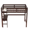 CAVINAS Twin Size Loft Bed with Ladder with Safety Guardrail & Built-in Desk,Rubber Wood Bed Frame for Kids Room,Bedroom - 3 of 4