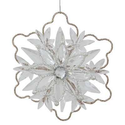 Northlight 5.25" Elegant Gold Glitter Winter Snowflake Christmas Ornament
