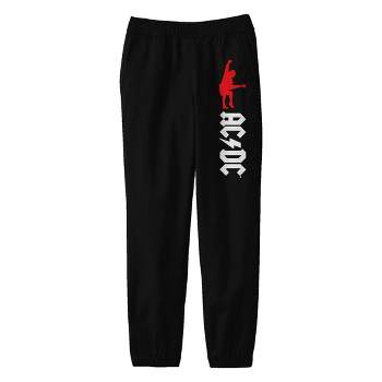 AC/DC Angus Young Red Silhouette Youth Black Graphic Sweatpants