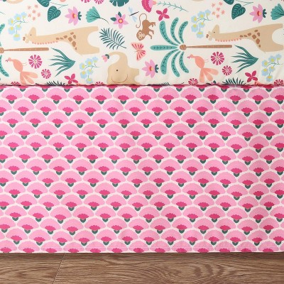 Pink Safari Microfiber Reversible Toddler Comforter Set