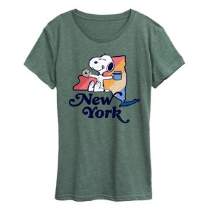 Women's - Peanuts - New York Snoopy Short Sleeve Graphic T-Shirt - 1 of 4