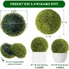 GAOMON Artificial Boxwood Topiary Balls - Realistic Faux Greenery for Porch, Patio, Balcony Decor - Outdoor/Indoor Hanging - 2 of 4