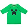 Minecraft Zombie Creeper Alex Steve Rash Guard and Swim Trunks Outfit Set Little Kid to Big Kid - 3 of 4