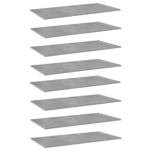 vidaXL Bookshelf Boards 8 pcs Concrete Gray 31.5 in.x11.8 in.x0.6 in. Engineered Wood - 1 of 4