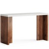 Lirago Brown Engineered Wood and Metal 55-Inch Bar Table 19.7x55.1x35.8 Inch Modern Coffee Table - 3 of 4
