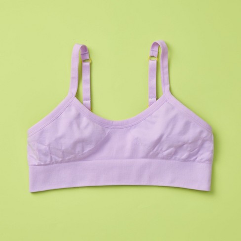 Yellowberry Girls' Triangle Full-coverage Bra With Convertible Straps - X  Small, White Cloud : Target
