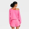 Women's French Terry Off-The-Shoulder Sweatshirt - JoyLab™ - 2 of 3