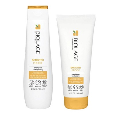 Matrix Biolage Smooth Proof Shampoo (8.5 oz)  &  Conditioner (6.7 oz) for Frizzy Hair| Promote frizz-free locks - (DUO SET KIT)