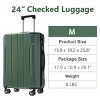 Syemin Luggage Hardshell Luggage, Lightweight Durable ABS Suitcases with Double Wheels, Expandable 24-inch Checked Luggage, Green, 15.9"*10.2"*25.8" - 4 of 4