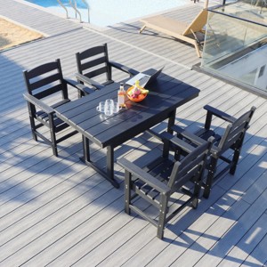 Outdoor Patio Dining Set, 5 Pcs Dining Set with Chairs and Table, Furniture Set for 4 People, Dining Table Set with Steel Frame-Coolbibila - 1 of 4