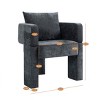 Modern 3-Leg Chenille Accent Chair with Removable Pillow,Plush Small Sofa Chair for Living Room or Bedroom-The Pop Home - 4 of 4