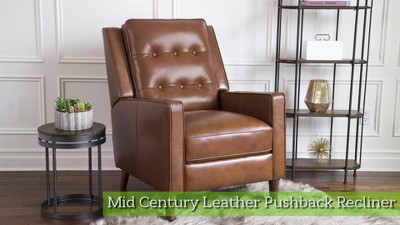 Ridgewood top grain leather deals pushback recliner