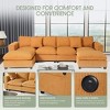 WestinTrends Hearthside 128" Corduroy Modular U-Shaped Sectional Couch and Chaise With USB/Type-C Ports and Side Pockets - 4 of 4