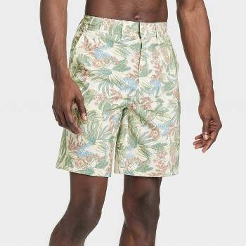 Men's 9" Floral Print Hybrid Swim Shorts - Goodfellow & Co™ Dark Green