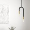 Dainolite Wand 2 - Light Pendant in  Matte Black/Aged Brass - 3 of 4