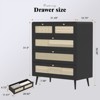 DOMETOUR 4 Drawer Modern Rattan Dresser Chest with Metal Handles for Bedroom, Living Room, Hallway - 4 of 4