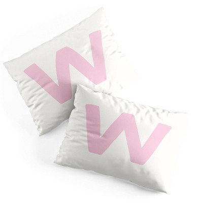Deny Designs Standard April Lane Art Block Pink Monogram W Microfiber Printed Pillow Sham