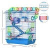 5 Tier Hamster Cage with Tubes Tunnels Exercise Wheel Water Bottle and Food Bowl Small Animal Habitat for Gerbils - LAOTIES - 2 of 4