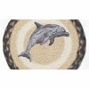 Earth Rugs Dolphin Printed Round Jute Trivet – 10" Rustic Table Protector - 2 of 3