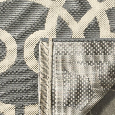 Grey Beige Quatrefoil 5' x 7' Easy-Care Synthetic Area Rug