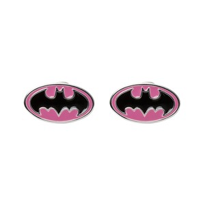 DC Comics Batman Silver Plated Logo Stud Earrings - 1 of 4