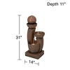 John Timberland Curved Columns Rustic Cascading Basins Outdoor Floor Water Fountain with LED Light 31" for Yard Garden Patio Home Deck Porch - 4 of 4