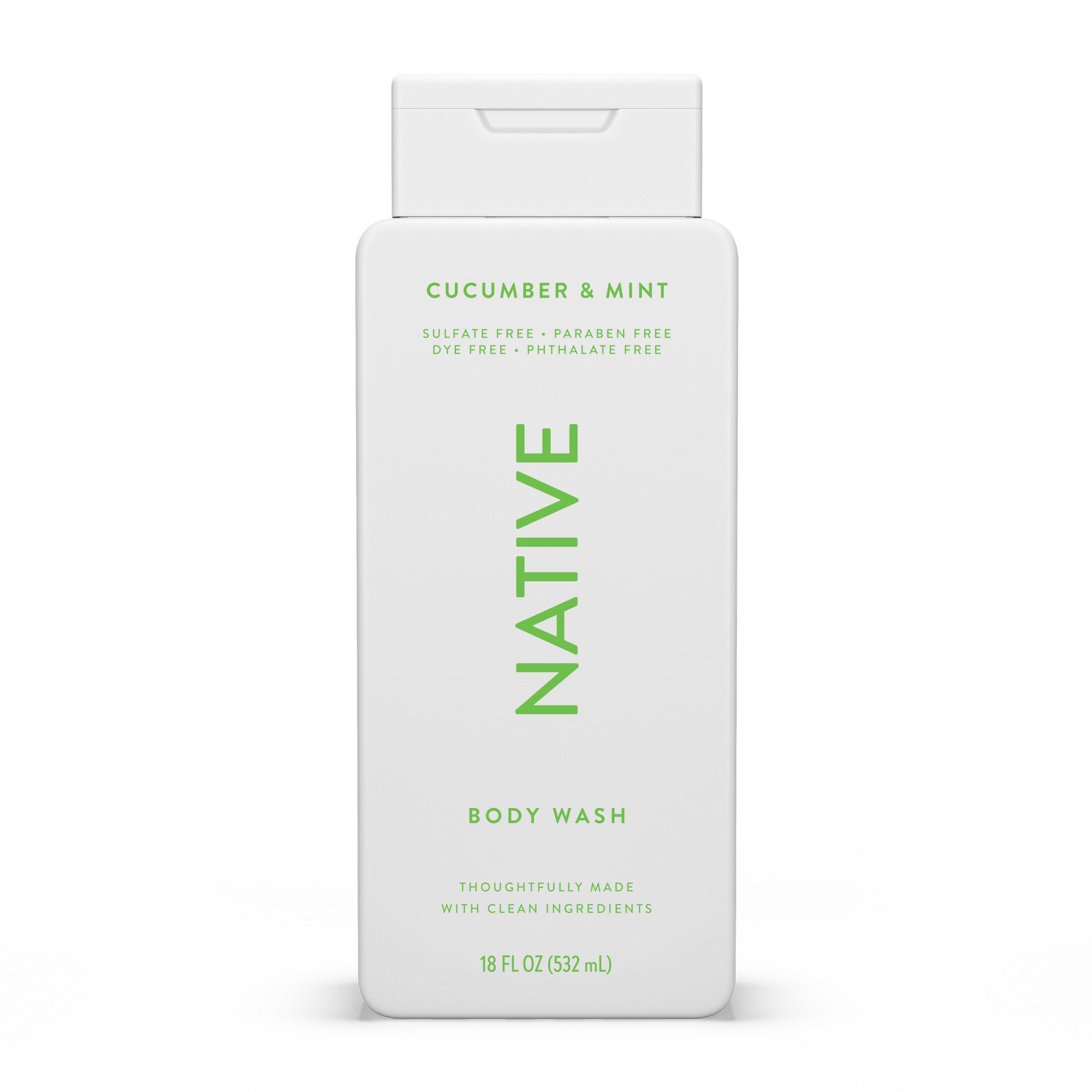 Native Body Wash for Women & Men - Cucumber & Mint - Sulfate Free - 18 fl oz