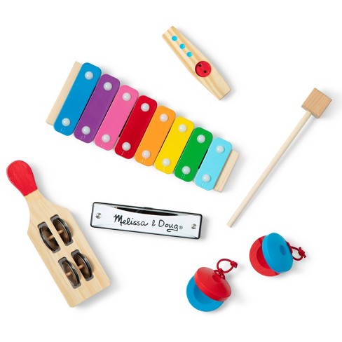 Melissa Doug Band in a box Hum Jangle Shake 7 piece Musical Instrument Set Target