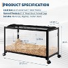 Acekool Large 3-Tier Hamster Cage, Metal & Glass Small Animal Habitat with Wheel, Deep Bottom, Ramps & Accessories, Black - 2 of 4