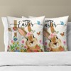 Happy Easter Throw Pillow Covers Set of 2 Easter Cute Bunny Eggs Flowers Spring - 4 of 4