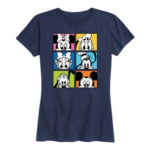 Women's - Disney - Mickey Friends Grid Short Sleeve Graphic T-Shirt - 1 of 4