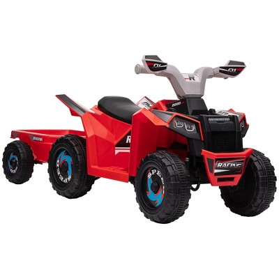 Costzon Kids ATV, 6V Battery Powered Electric Vehicle With Forward/Reverse, Storage Basket, Tread Tires, MP3