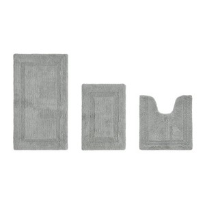 Lux Premium 100% Cotton  Ultra-Soft Tufted Solid Reversible 3 Piece Bath Rug Set, Water-Absorbent, Durable, Machine Washable Bathroom Rug - 1 of 4