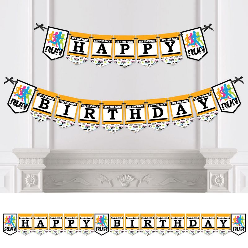 Big Dot of Happiness Set the Pace - Running - Birthday Party Bunting Banner - Birthday Party Decorations - Happy Birthday, 1 of 6