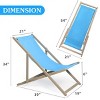 Wooden Folding Patio Chairs Set Of 2,Three Level Height Adjustable Patio Chairs,Portable Reclining Beach Chair -The Pop Home - 3 of 4