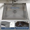 23x18 Inch Undermount Kitchen Sink, Stainless Steel Kitchen-Single Bowl Sinks, with Cutting Board for Bar, (Not Included Faucet), Silver - 2 of 4