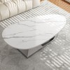 DOMETOUR Modern Sintered Stone Tabletop Coffee Table with Stainless Steel Base - Elegant and Durable Living Room Centerpiece - 2 of 4