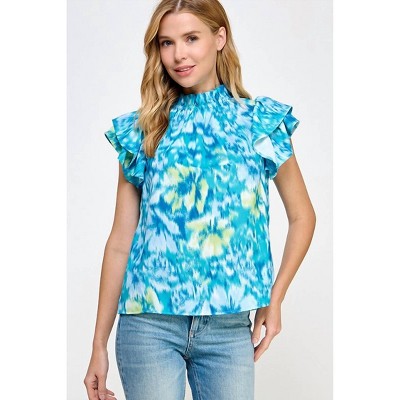 Women's Ruffled Neckline Top - 2 Hearts Apparel
