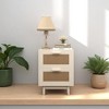 Mshliw Modern Wood Nightstand with 2 Faux Rattan Drawers, Accent Bedside Table with Storage for Bedroom or Living Room - 4 of 4