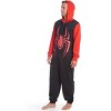 Marvel Avengers Spider-Man Adult Fleece Zip Up Pajama Coverall - 3 of 4