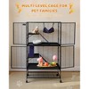 Deluxe 64''H 4-Tier Small Animal Cage – Ferret/Chinchilla Home with Removable Ramp, Hammock, Storage Stand & Tray, Suitable for Guinea Pig/Hamster - 3 of 4